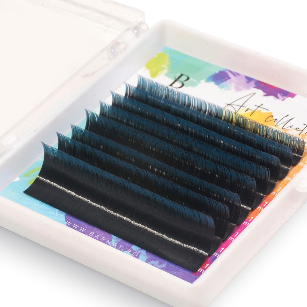 Colorful lash extensions Barhat Art Collection MIX 8 lines 2Tone Blue
