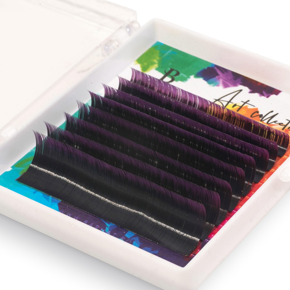 Colorful lash extensions Barhat Art Collection MIX 8 lines 2Tone Purple