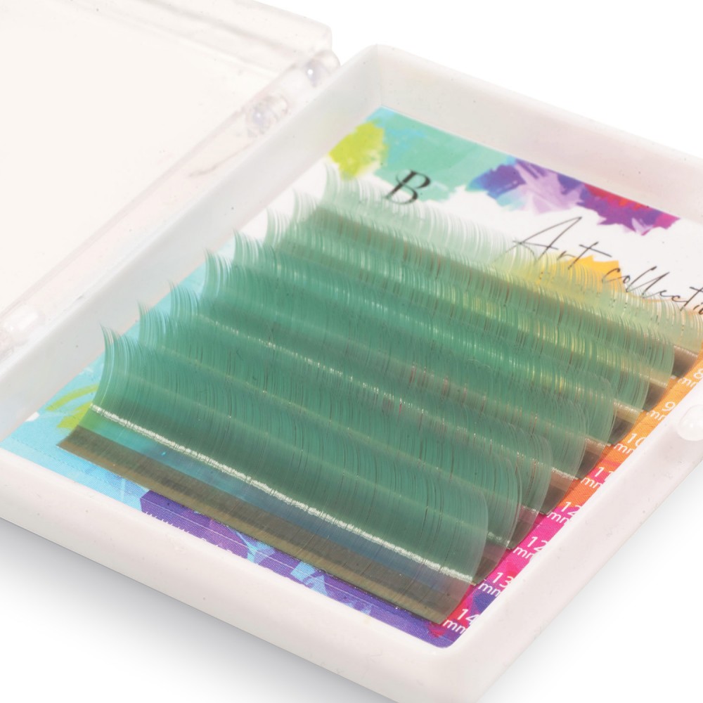 Colorful lash extensions Barhat Art Collection MIX 8 lines B.Green