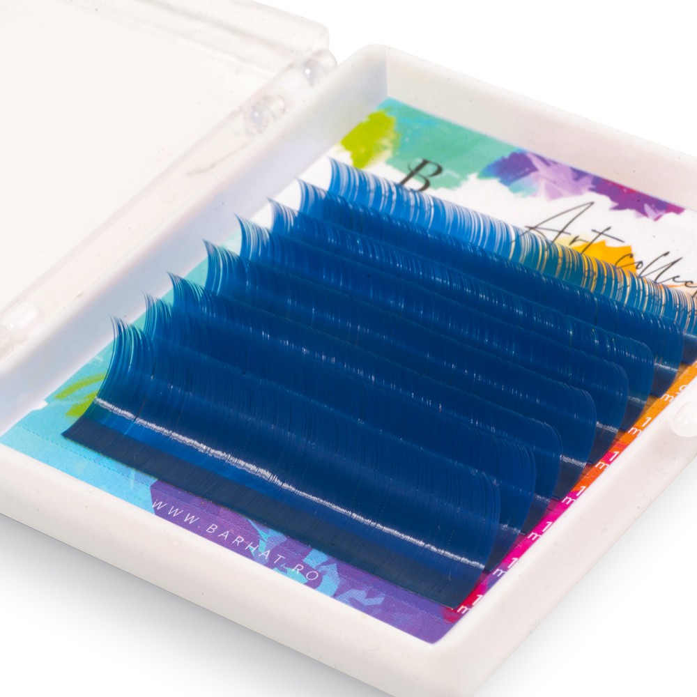 Colorful lash extensions Barhat Art Collection MIX 8 lines Blue
