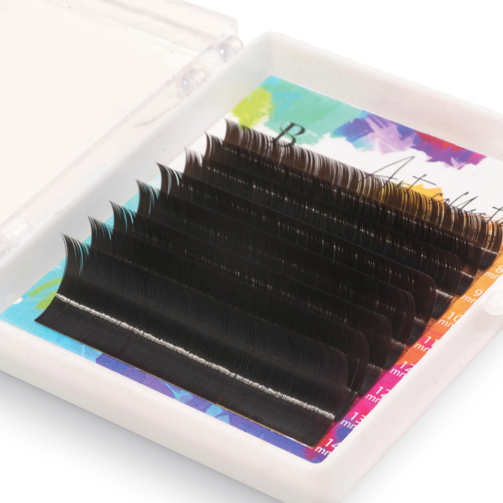 Colorful lash extensions Barhat Art Collection MIX 8 lines Dark Chocolate/Brown