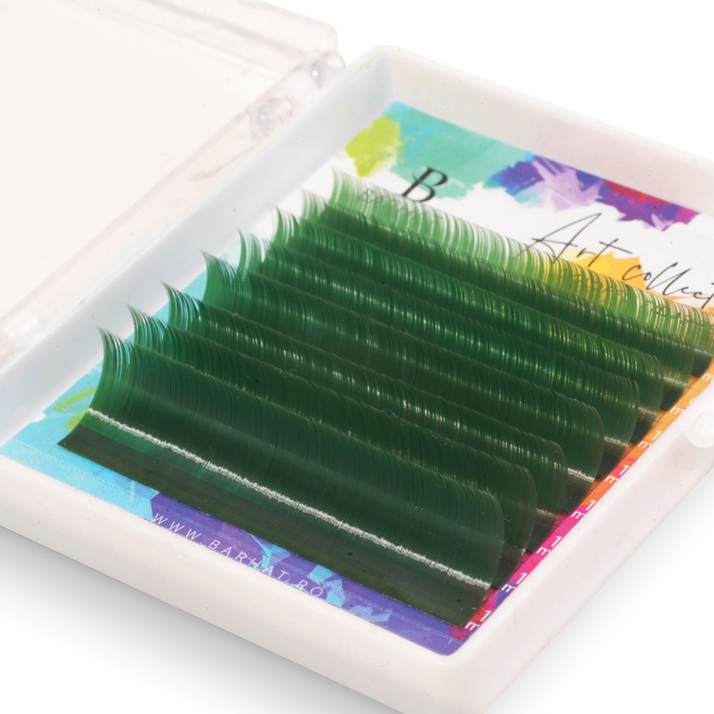 Colorful lash extensions Barhat Art Collection MIX 8 lines Green