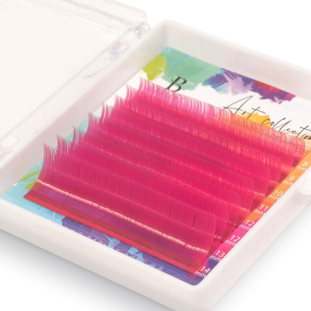 Colorful lash extensions Barhat Art Collection MIX 8 lines H.Pink