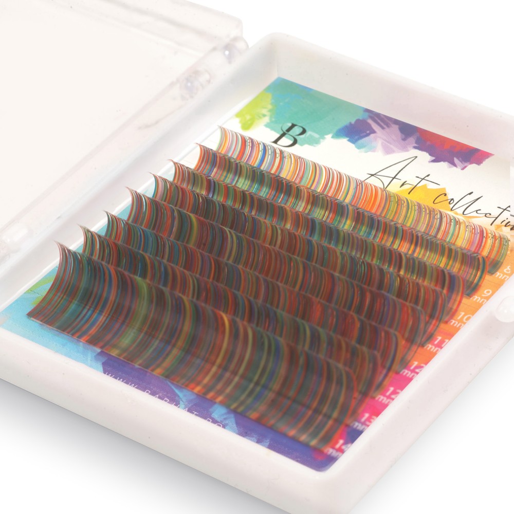 Colored lash extensions Barhat Art Collection MIX 8 lines Multicolor