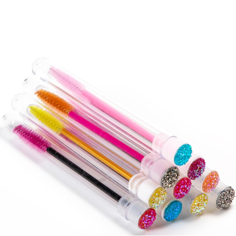 Mascara brushes with Tube - Glitter Case Set 10 pieces