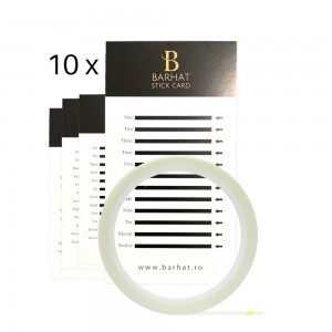 Stick cards + double sticky strips for arranging the lash fans-set 10 pieces-Barhat
