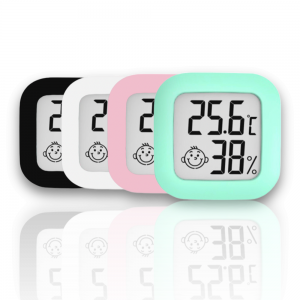 Mini hygrometer and thermometer with comfort indicator